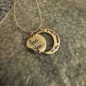 Silver Love You to the Moon & Back Pendant Necklace